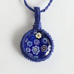 マクラメ編み　ミルフィオリアクセサリー＊マクラメ石包み方法